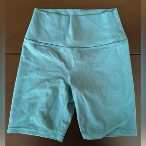 Teal Athleta biker shorts